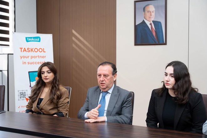A presentation of the “Taskool” platform, a resident startup of INNOLAND, was held at Odlar Yurdu University.